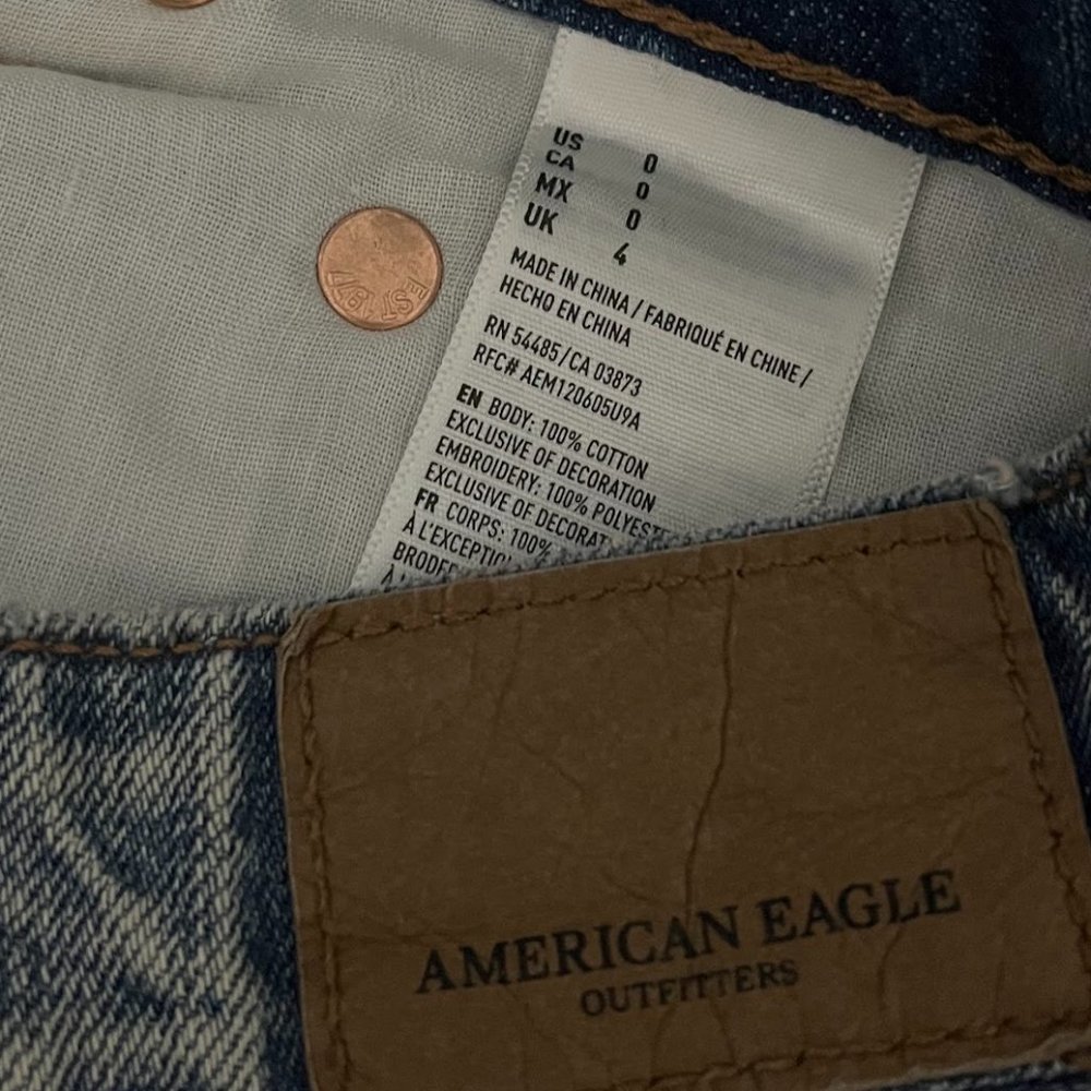 American Eagle | Floral Embroidered Jean Skirt | Button Fly | 0 - Picture 8 of 8